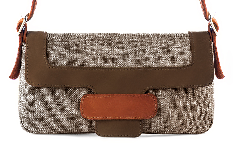 Terracotta orange, tan beige and chocolate brown matching bag and . Wiew of bag - Florence KOOIJMAN